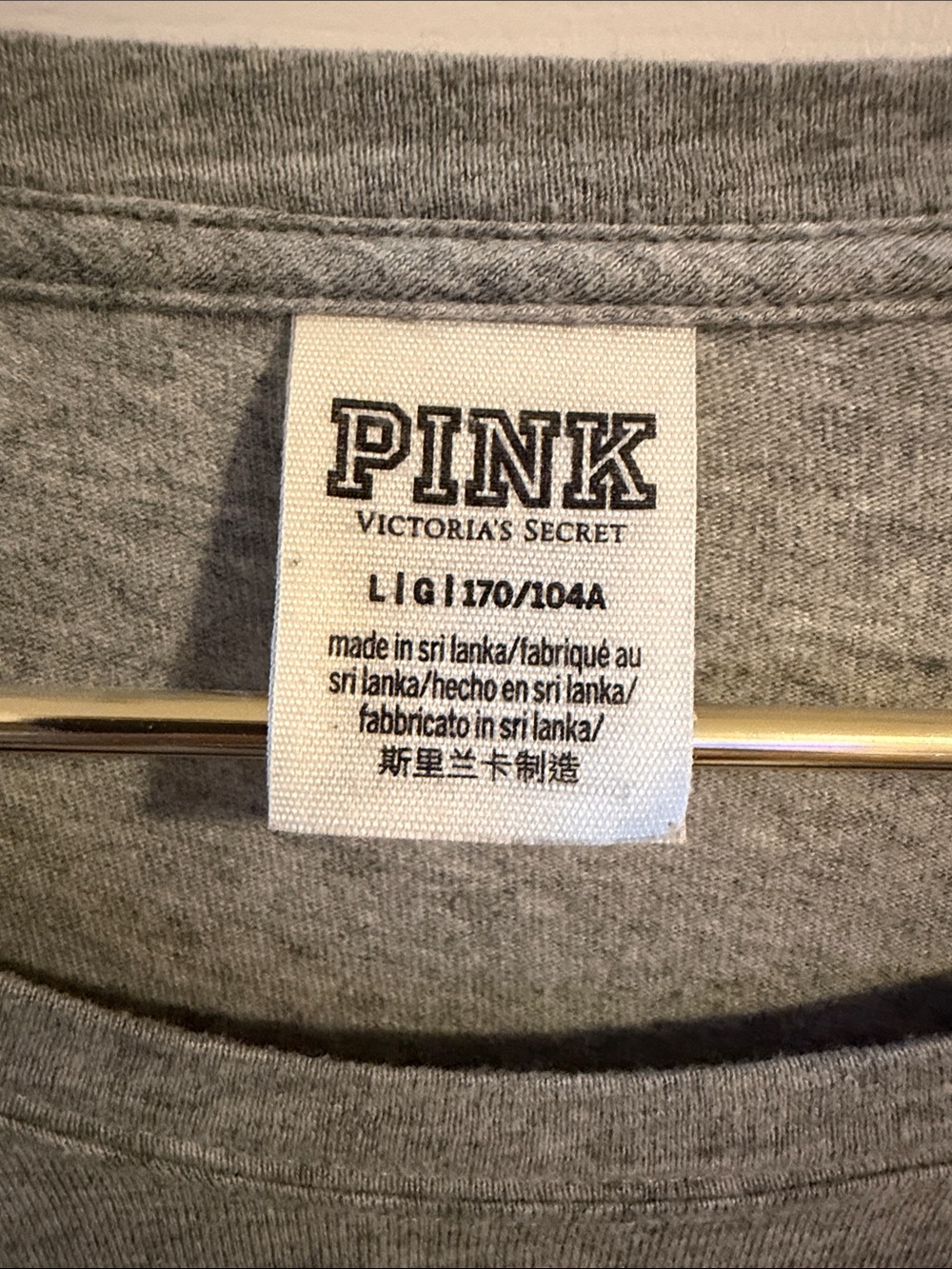 PINK Victoria's Secret Gray Logo Crewneck Tee - Picture 2 of 3